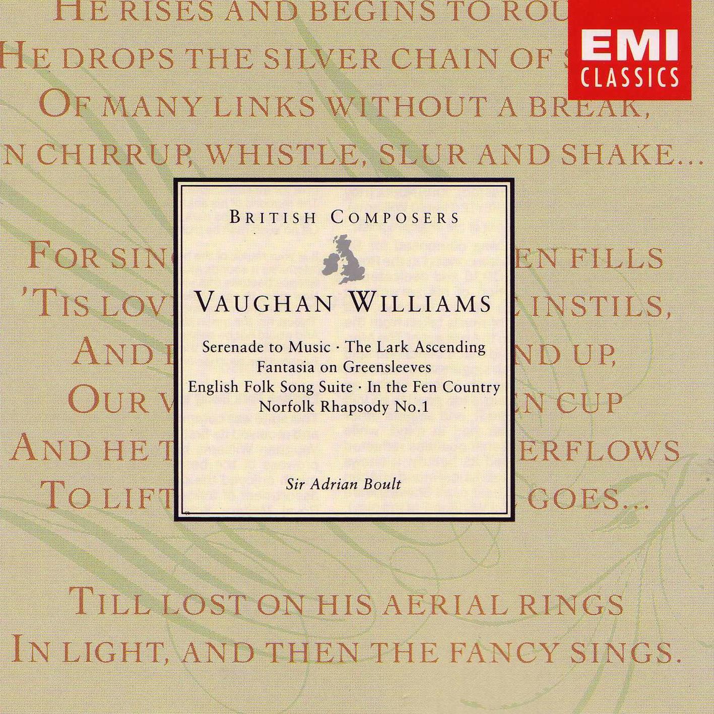 Vaughan Williams Serenade to Music The Lark Asc Warner Classics